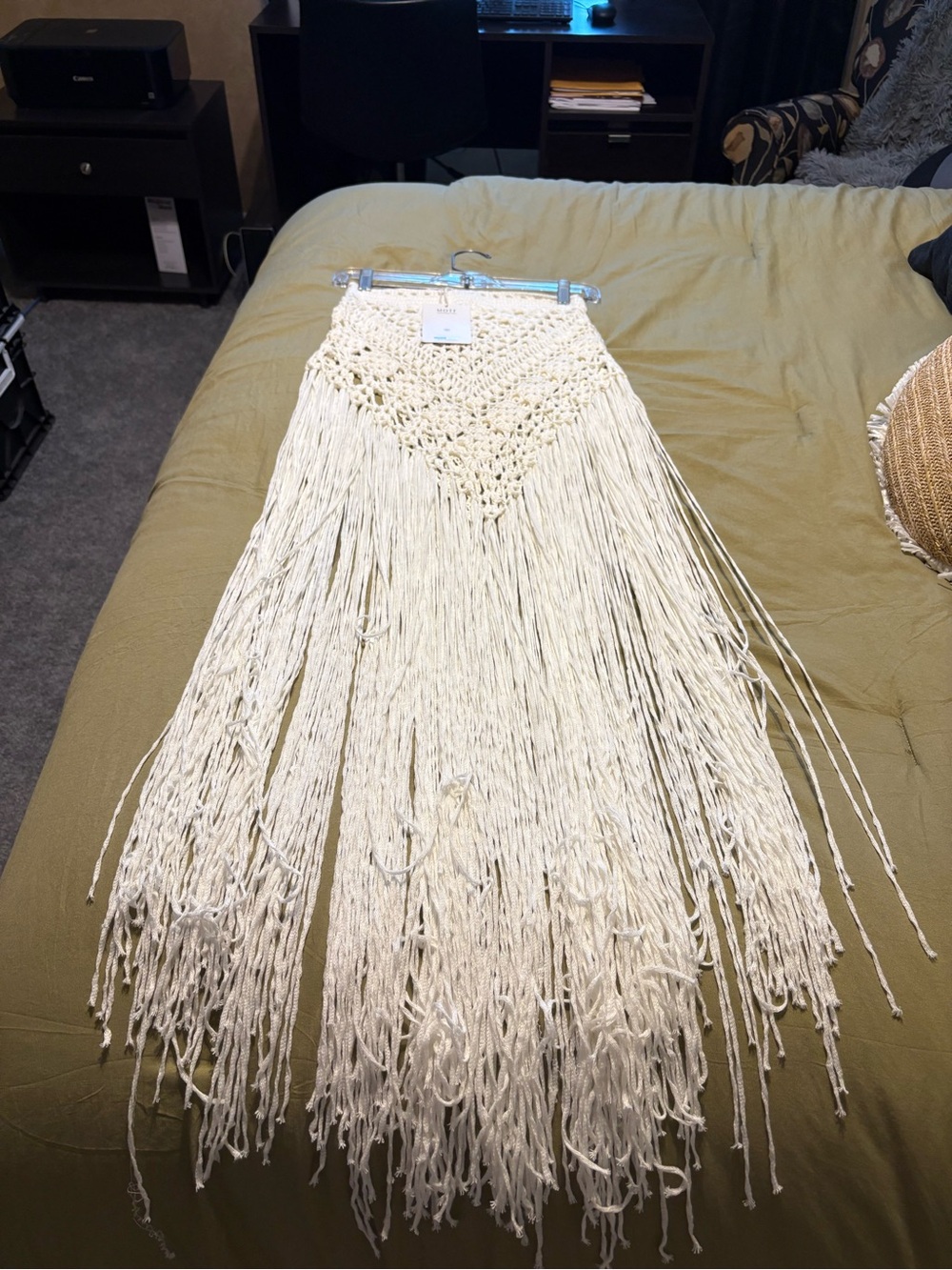 MOTF Cream Crochet Fringe Maxi Swim Coverup - Picture 2 of 2